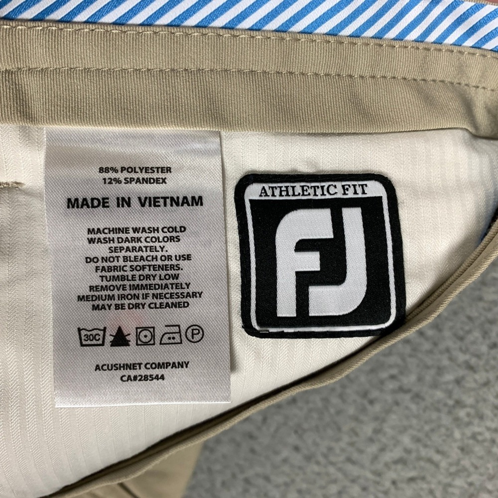 FootJoy Golf Pants Men's 35 x 32 Tan‎ Khaki Stretch Athletic Fit Performance - Picture 3 of 11